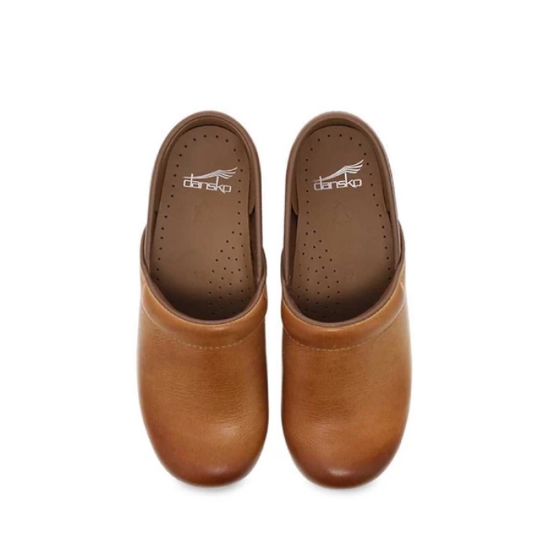 Orange Dansko Casual Stapled Clog Leather Women's Clogs | FRDVSC-860