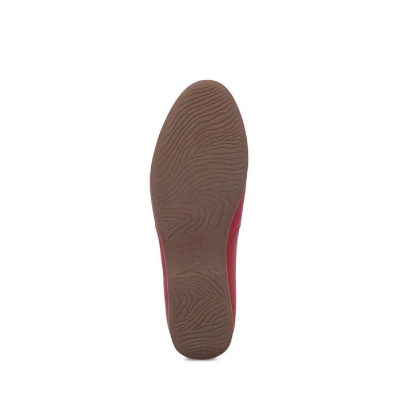 Red Dansko Slip On Lisbon Memory Foam Women's Flat | QKHLBF-140