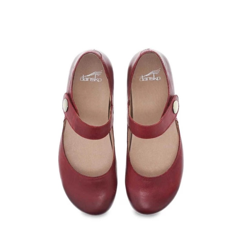 Red Dansko Work Barnes Memory Foam Women's Clogs | TGNCFJ-703